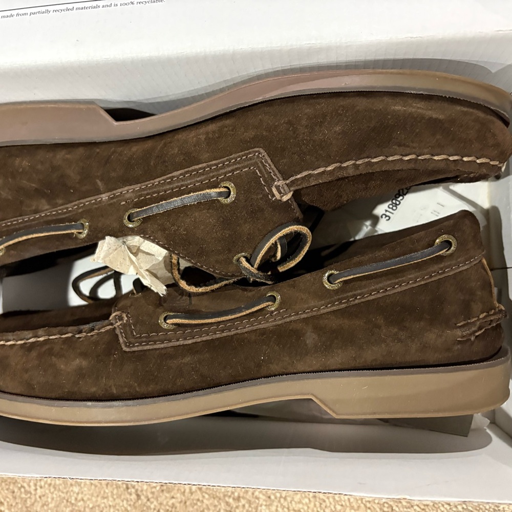 Sperry Men's Bluepoint 2 Eye Dark Brown Suede Boat Shoes